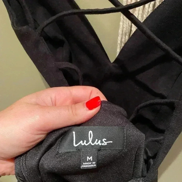 LULUS BLACK BELIEVE IN LOVE SKATER DRESS SIZE MEDIUM - Picture 6 of 8